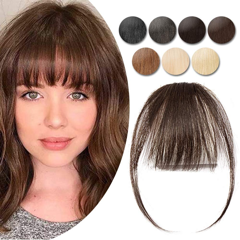 Natural Black) - Clip in Air Bangs Remy Human Hair Extensions One Piece  Front Neat Air Fringe Hand Tied Straight Flat Bangs Clip on Hairpiece for  Women (N | Catch.com.au