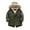 Green, variant on lnmuld Kids Coats Boys Quilted Jacket Lined Hooded Outerwear Thick Winter Coat for Kids Solid Color Size:3-4 Years