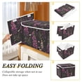 thumbnail image 2 of Yayeee Collapsible Cube Storage Bin with Lid Fabric Closet Decorative Basket with Handles, Dark Purple Floral Pattern, 2 of 7