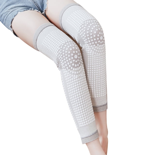 Rodilleras autocalentables Oso de Fresa 1 par gris y blanco M