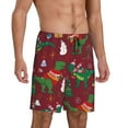 thumbnail image 2 of Naloa Dinosaur Christmas Happy New Year Men's Short Pajama Pants, Lounge Comfort Shorts with Elasticized Waistband and Side Pockets - Small, 2 of 9