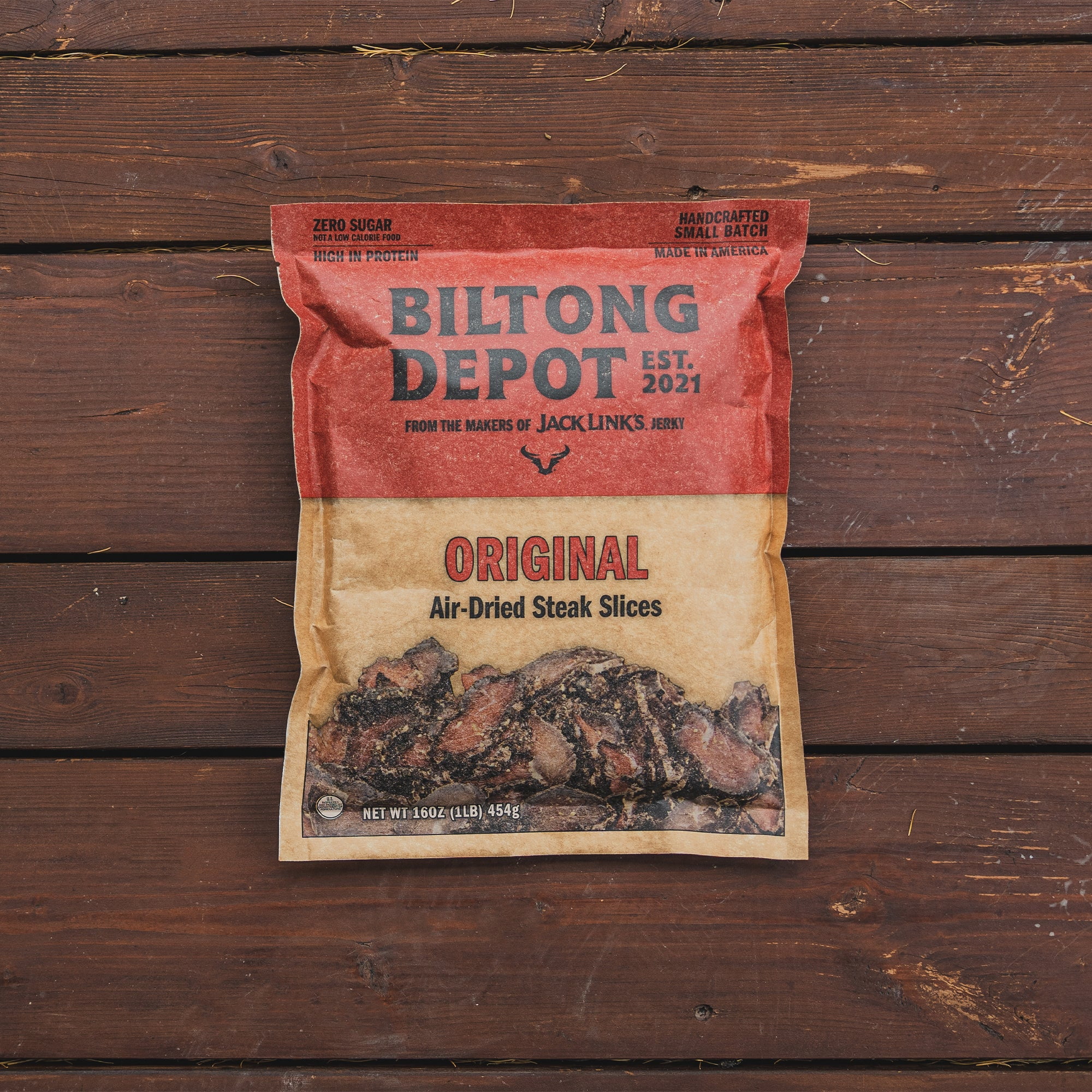 Biltong Depot Original Steak Slices (1 pound): High Protein Snack, No Sugar, Natural Dried Beef Jerky