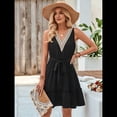 thumbnail image 4 of Vestidos de Verano para Mujer, Sin Mangas, Informales, Holgados, con Vuelo, Midi Negro S, 4 of 10