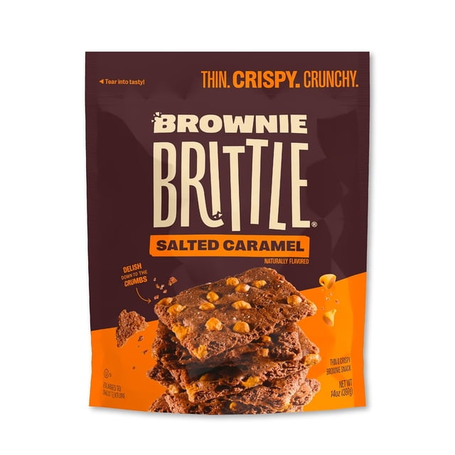 – Chocolate Chip & Salted Caramel Thin and Crispy Sweet Snacks (Pack of 20, 1 oz), Rich Gourmet Brownie Bites Dessert