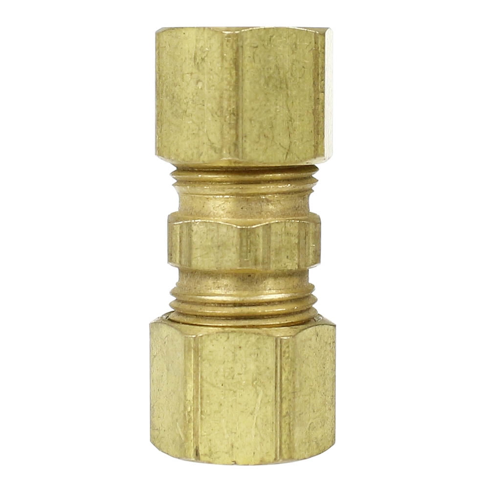 5/16' Yellow Brass Straight Compression Tube Equal Union Fitting Single 62D