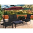 thumbnail image 2 of 4-Piece Outdoor Patio Modern Sofa Conversation Set, Black/Gray, 2 of 5