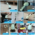 thumbnail image 5 of Electric Spin Scrubber, Cordless Power Scrubber with Extension Handle & 9 Replaceable Heads,Shower Cleaning Brush Household Tools for Bathroom & Tub & Tile Floor, 5 of 8