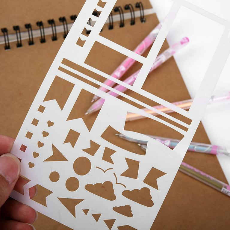 GHPKS Plastic Planner Stencils Journal Notebook Diary Scrapbook DIY Drawing  Template 
