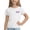 White, variant on Girls Ruffle Hem Tee Summer Breathable Cooling Crewneck Tops Cute Pattern Short Sleeve T Shirts for Running Athletic White 4-5Years