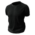 thumbnail image 4 of LWavelet Waffle Knit Men's T-Shirt Breathable for Everyday Casual and Relaxed Wear Black M, 4 of 5