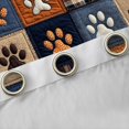thumbnail image 4 of Homewish Dog Paw Print Kitchen Curtains,Patchwork Plaid Black Out Curtains Pack of 2 (42x63 Each),Brown Blue, 4 of 6