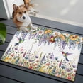 thumbnail image 3 of 2x3 Ft Entryway Area Rug, Watercolor Floral Kitchen Rug Runner Washable Floor Mat, Spring Daisy Sunflowers Wisteria Hummingbird Non Slip Indoor Door Mat Throw Carpet for Bathroom Living Room Bedroom, 3 of 8