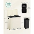 thumbnail image 3 of Dual 10.6-Gallon Kitchen Trash Can - Stainless Steel with 180K-Step Pedal, Airtight Lids & 15 Bags, Almond Color, 3 of 5