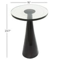 thumbnail image 3 of DecMode 16" x 24" Black Aluminum Metal Cone Geometric Accent Table with Textured Glass Tabletop, 1-Piece, 3 of 11