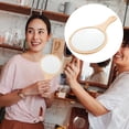 thumbnail image 4 of Portable Makeup Mirror Wood Handle Creative Women Travel Cosmetic Mirror, 4 of 8