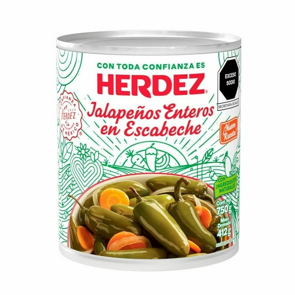 Chiles Jalapeños Herdez Enteros en Escabeche 750 g