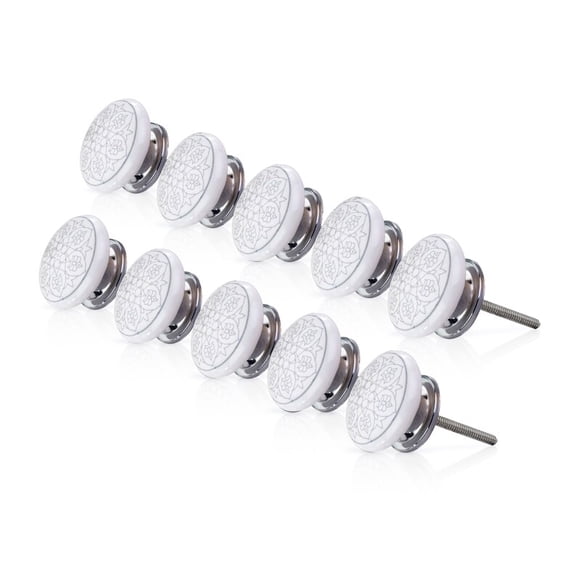 Mascot Hardware Carrollton 1-3/5 In. Grey Design Cabinet Knob - Pack of 10