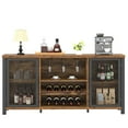 thumbnail image 4 of Industrial Coffee Bar Cabinet, Wine Bar Cabinet for Liquor and Glasses, Liquor Cabinet with wine Rack Storage, Wood Metal Sideboard Buffet Cabinet for Home Kitchen Dining, Rustic B, 4 of 7