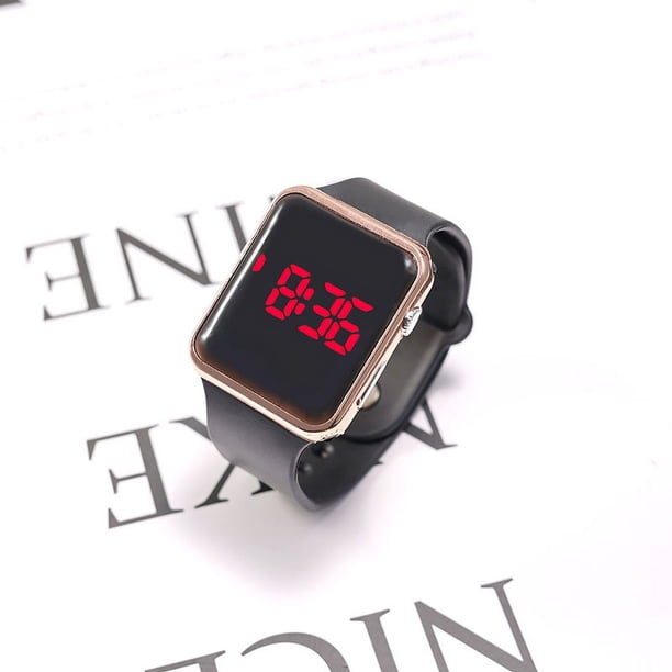 Reloj electrónico cuadrado con LED galvanizado para estudiantes de primaria y secundaria, reloj con gafas de sol para parejas de adultos
