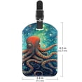 thumbnail image 6 of Square 2Pack PU Leather Octopus Cruise Luggage Tag with Privacy Cover and Name ID Tag for Travel Handbags Backpacks Luggage Tags, 6 of 6