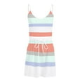 thumbnail image 4 of Romper Dresses For Women Striped V Neck Sleeveless Sundresses Swimsuit Coverup with Pockets, 4 of 4