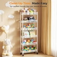 6 Tier Slim Storage Cart with Wheels, Metal Narrow Spice Cabinet Mobile ...