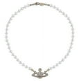thumbnail image 1 of Collier de Perles Saturne Cristal Strass Collier Imitation Perle Collier Ras du Cou Perle Saturne, 1 of 4