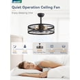 thumbnail image 2 of Ventilador de techo LEDIARY, control remoto sin aspas, negro, enjaulado, de 22 pulgadas, 2 of 7