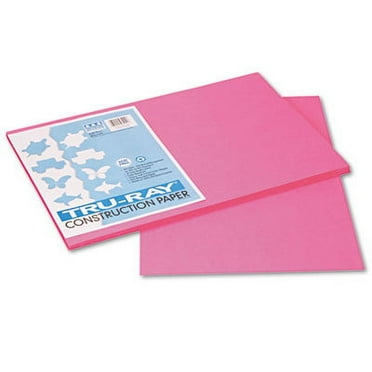 2PK Pacon 103045 Tru-Ray Construction Paper, 76 lbs., 12 x 18, Shocking Pink, 50 Sheets/Pack