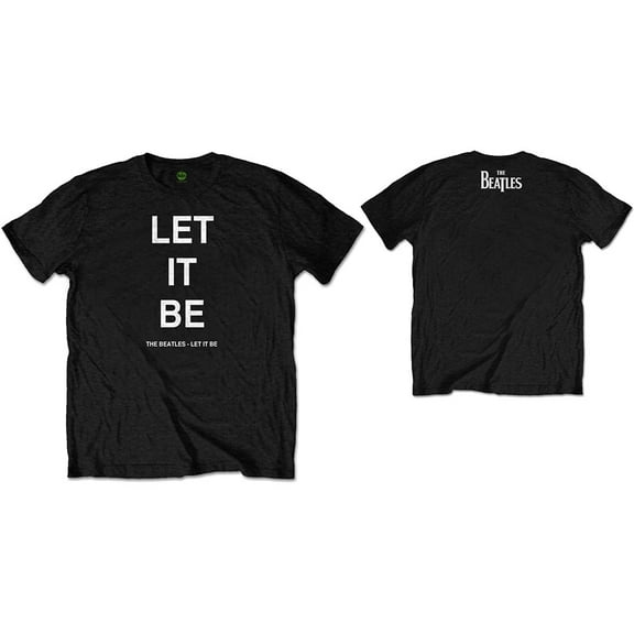 Men's Beatles Let It Be (Back Print) Slim Fit T-shirt Small Black