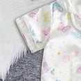 thumbnail image 6 of Zshosam Pajamas for Girls Toddler Girls Silk Pajamas Short Sleeve Button-Up Top Shorts Summer 2PC Flowers Satin Pajamas Set Size 6 12 Months,(White 6-12 Months), 6 of 6