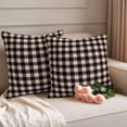 thumbnail image 2 of Black Plaid Outdoor Waterproof Pillow Covers, Vintage Country Gray Buffalo Check Gingham Decorative Square Throw Pillowcase Sofa Cushion Sham for Patio/Couch/Chair, 24"x24" 2 Pack, 2 of 8