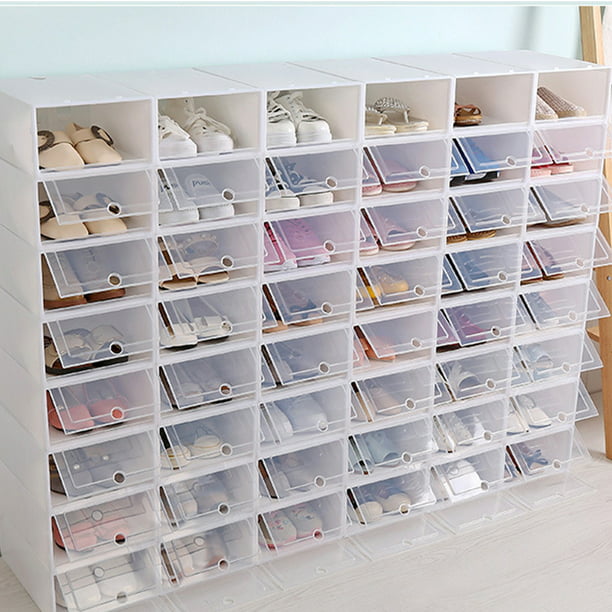 12pcs Shoes Boxes Thickened Transpa, Clear Storage Bin For Shoes