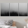 thumbnail image 3 of wall26 - 3 Piece Canvas Wall Art - Black Pine Tree Forest Among The Fog Mistery Concept - Modern Home Art Stretched and Framed Ready to Hang - 24"x36"x3 Panels, 3 of 5