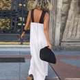 thumbnail image 4 of Women’s Sleeveless Maxi Dress with Cross Halter Neck and Loose Fit Long Length Casual Summer Sundress White S, 4 of 5