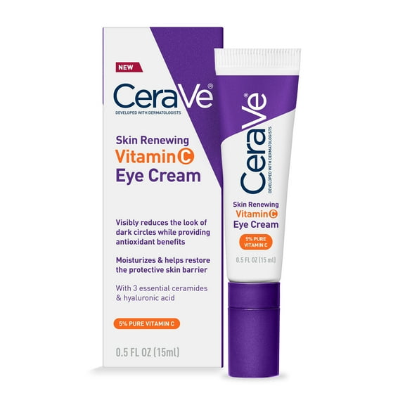 CeraVe Skin Renewing Vitamin C Eye Cream for Dark Circles and Puffiness, 0.5 fl oz