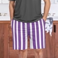 thumbnail image 6 of Men's Pajama Shorts Bottoms with Pockets Soft Lightweight Lounge Sleep Wear Modena Purple and White Striped, 6 of 6