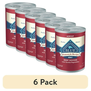(6 pack) Blue Buffalo Homestyle Recipe Adult Wet Dog Food, Beef Dinner, 12.5-oz. Can