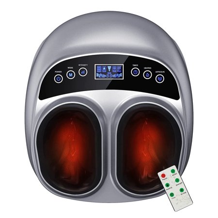 iMeshbean Foot Massage Machine with Heat Therapy, Remote Control, Three-Level Gear Setting, Electric Muscle Roller Feet Massager, 360° Shiatsu Deep Kneading Delivers Relief for Tired Muscles