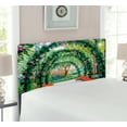 thumbnail image 2 of Garden Headboard, Flower Arches Pathway in Ornamental Plants Greenery Romantic Picture, Upholstered Decorative Metal Bed Headboard with Memory Foam, Twin Size, Green Red, by Ambesonne, 2 of 4