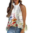 thumbnail image 1 of Gibobby Camisetas sin mangas para mujer, holgadas, plisadas, de verano, sin mangas, con dobladillo curvo S 2XL(Beige,G), 1 of 5