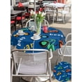 thumbnail image 6 of Outdoor Tablecloth with Umbrella Hole Zipper Cartoon Tractor Round Tablecloth 60" Waterproof Outside Table Cloth Cute Beep Car Digger Shovel Truck Blue Patio Table Cover Tablecloths for Picnic Party, 6 of 8