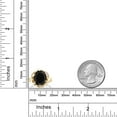thumbnail image 3 of Gem Stone King 18K Yellow Gold Plated Silver Black Onyx Engagement Ring for Women (4.07 Cttw, Gemstone December Birthstone, Oval 12X10MM, Size 8), 3 of 5