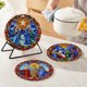 thumbnail image 3 of Manteles Individuales Resistentes para Mesa Comedor Ecológicos Con Aislamiento Térmico 4 Piezas Pintados Diamantes Libélula Vintage Gatos Jardín Marina Patio, 3 of 8