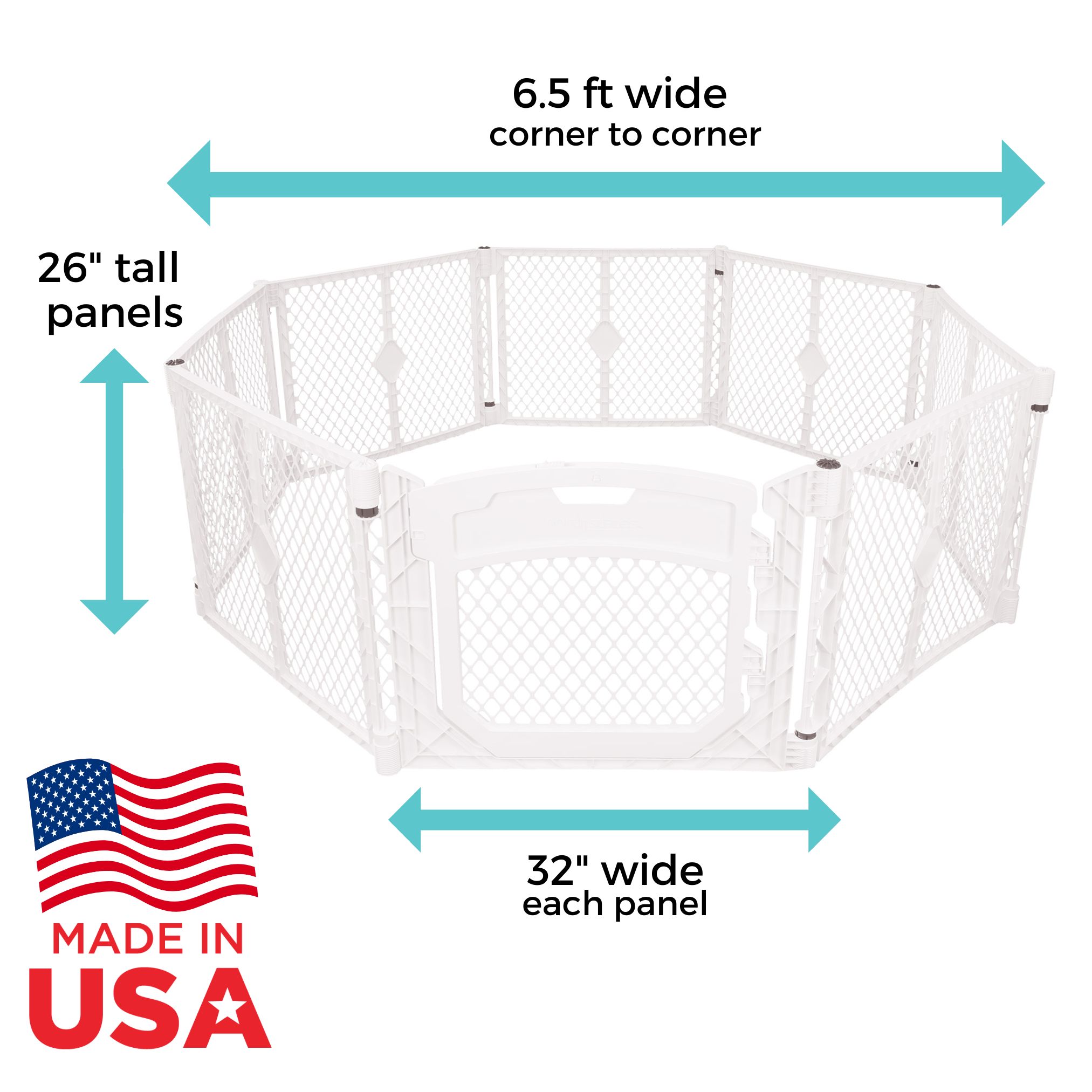 Toddleroo Superyard Ultimate 8-Panel Play Yard, Ivory photo 5