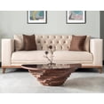thumbnail image 4 of Papella Model Nazar Brown Wooden Coffee Table with Glass Rustic Table Natural Walnut Color Center table Mesa de centro Farmhouse big desk livingroom furniture whiskey color tables Free Form, 4 of 4