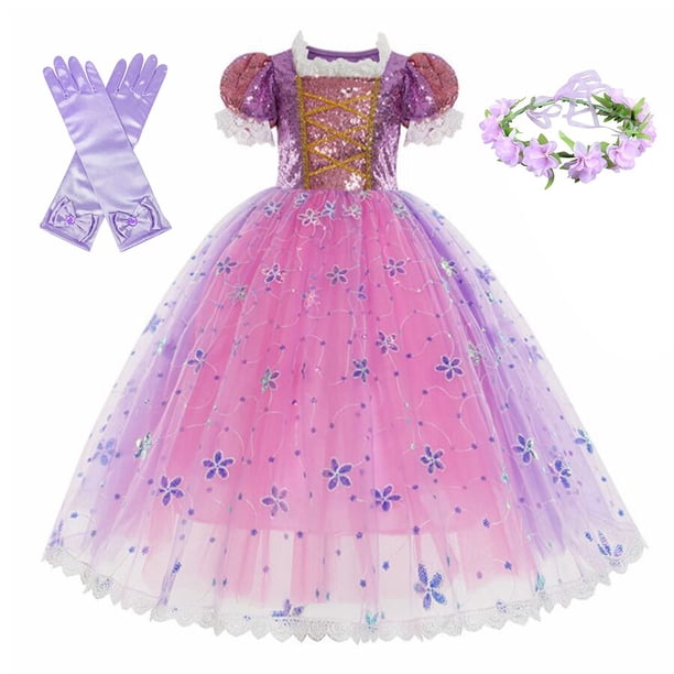Disney Tangled Rapunzel Princess Dresses, Cosplay para niñas, Isabella, vestido para niños, ropa de fiesta de cumpleaños, disfraz de Halloween Fivean unisex
