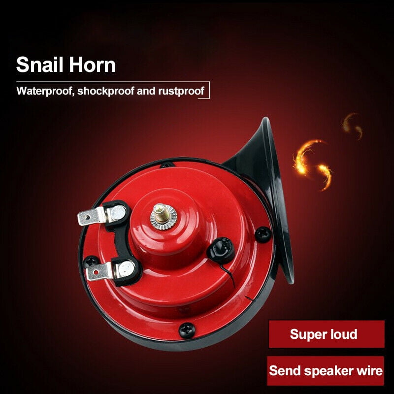 EIMELI Red 300 DB 12V Car Horns Loud Air Electric Snail Horn 12V