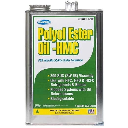 ComStar Polyol Ester Oil - HMC, 1 Gallon, High Miscibility Refrigeration Lubricant for HFC & HFO Refrigerants, Anti-Wear, Rust & Corrosion Protection, Enhanced Miscibility with R22,Long Life (45-105)