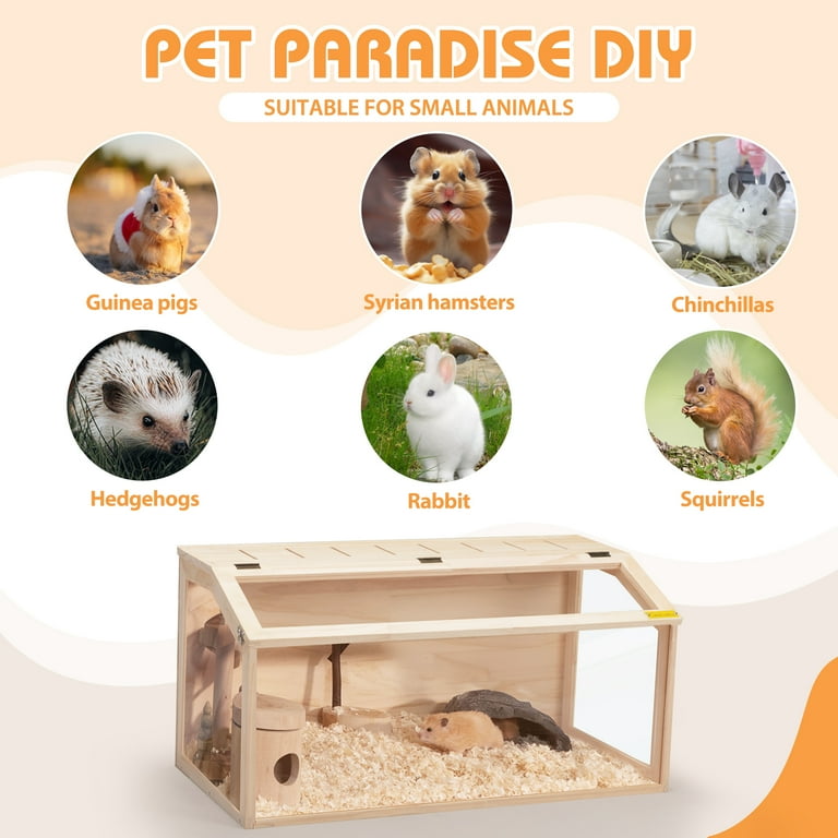 Coziwow Large Wooden Hamster Cage, Guinea Pig Habitat, Gerbil